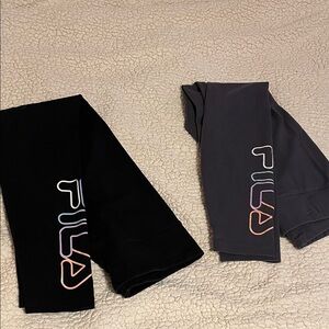 EUC FILA Black and Dark Gray Leggings
